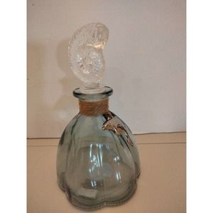 Authentic Sea World Mouth Blown Sea Shell Dolphin Decanter Perfume Bottle